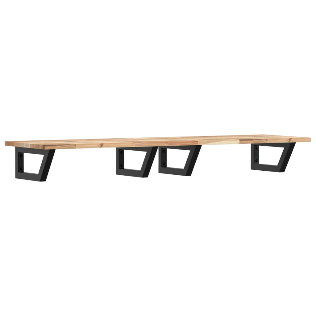 vidaXL Basin Shelf Wall Mounted Steel and Solid Wood Acacia