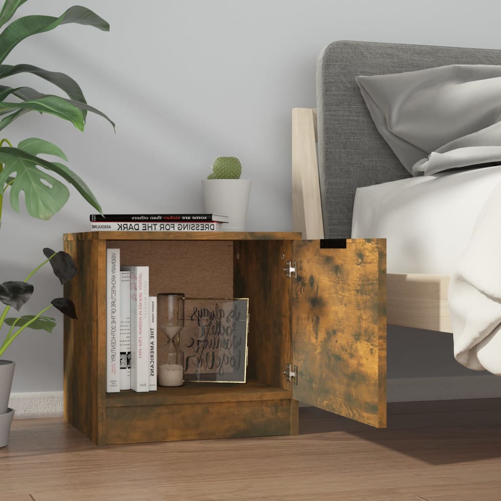 vidaXL Bedside Cabinet Smoked Oak 40x39x40 cm