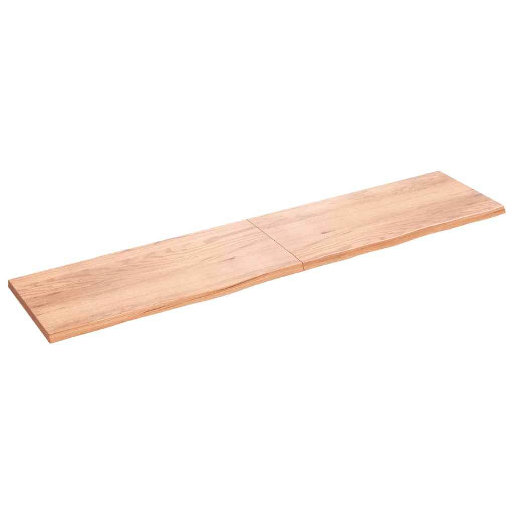 vidaXL Wall Shelf Light Brown 220x50x(2-4) cm Treated Solid Wood Oak