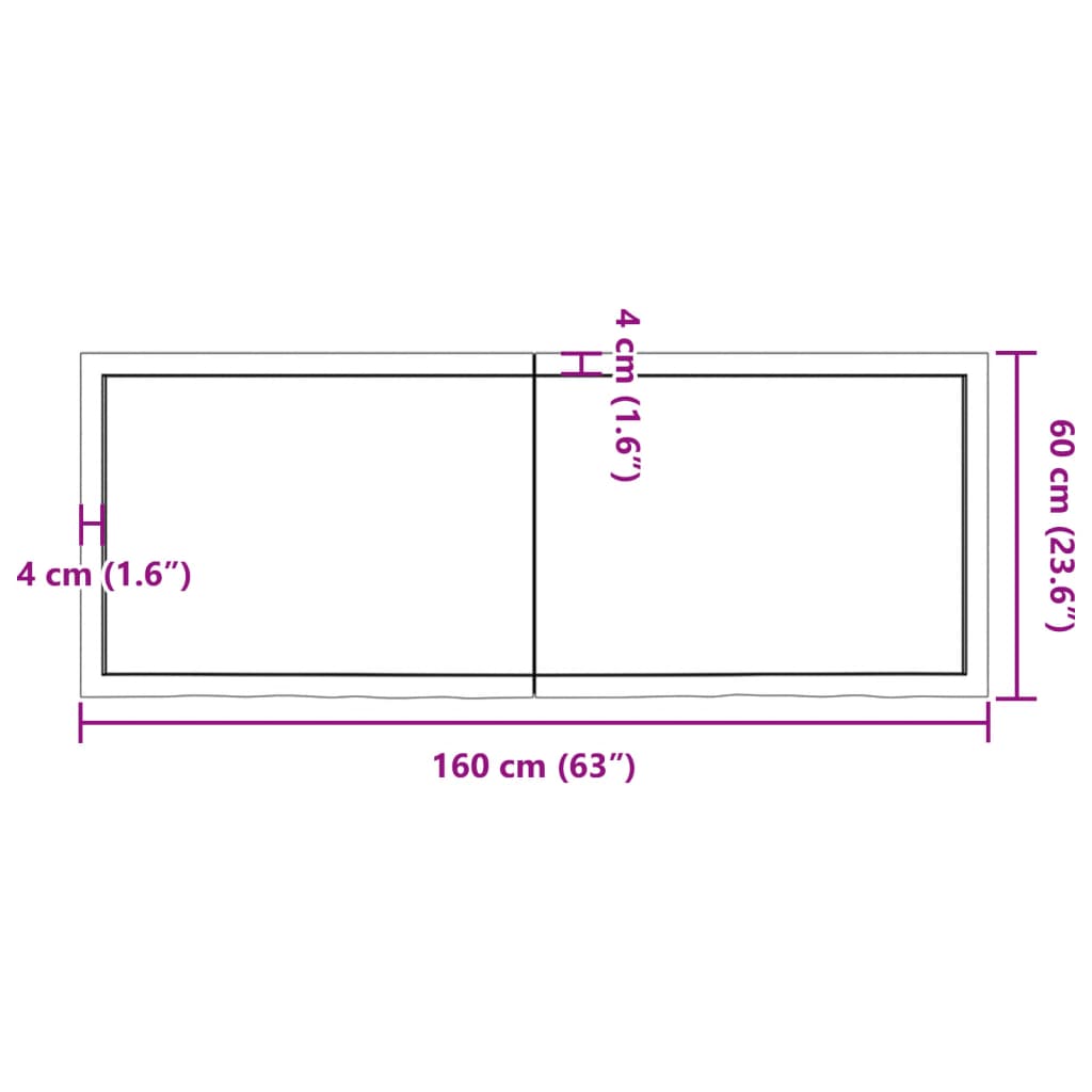 vidaXL Wall Shelf Light Brown 160x60x(2-6) cm Treated Solid Wood Oak