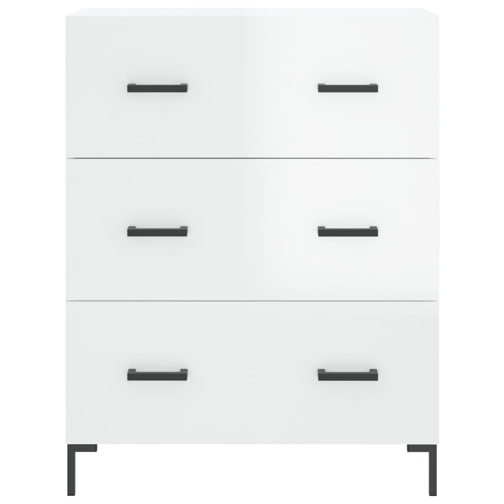 vidaXL Highboard High Gloss White 69.5x34x180 cm Engineered Wood