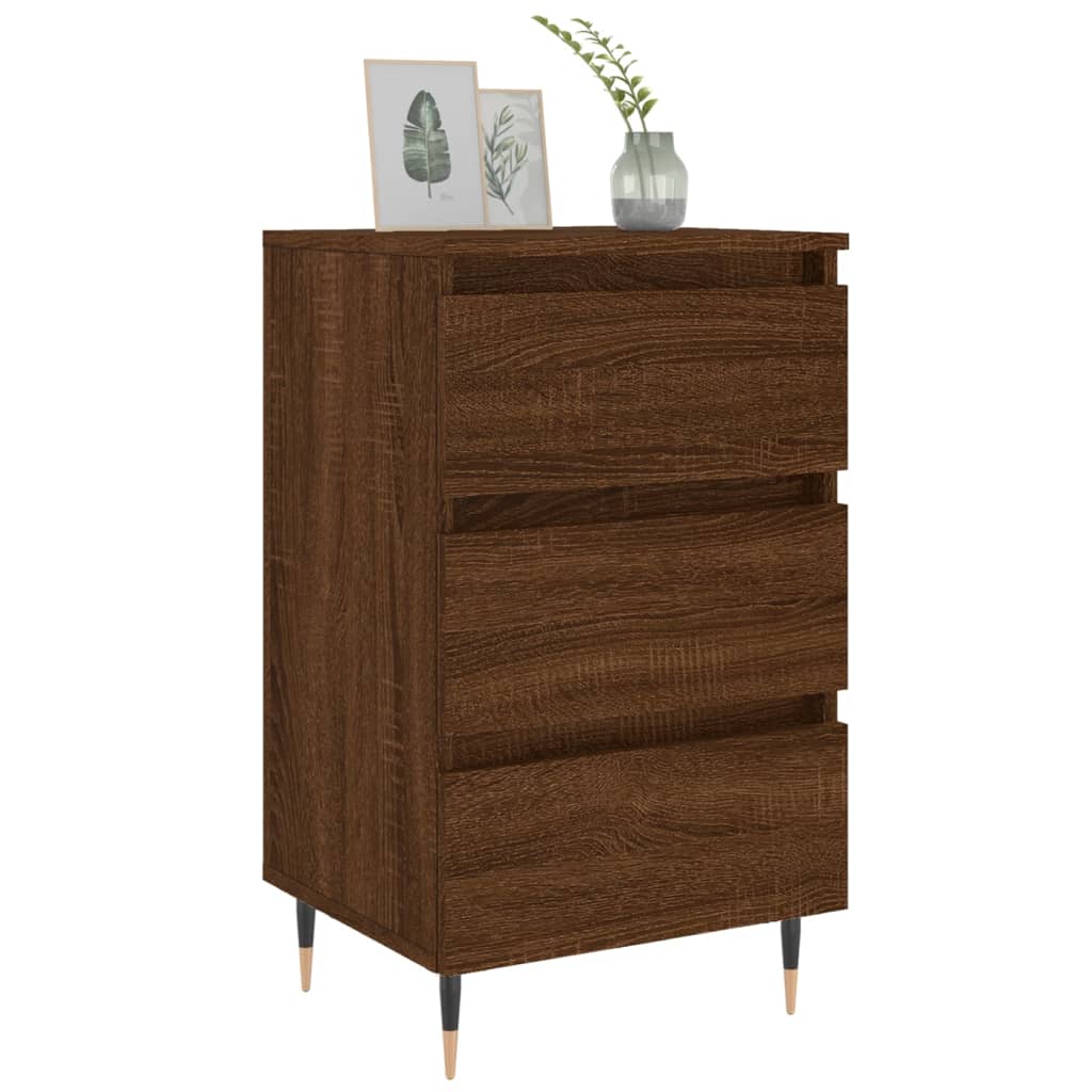 vidaXL Bedside Cabinets 2 pcs Brown Oak 40x35x69 cm Engineered Wood