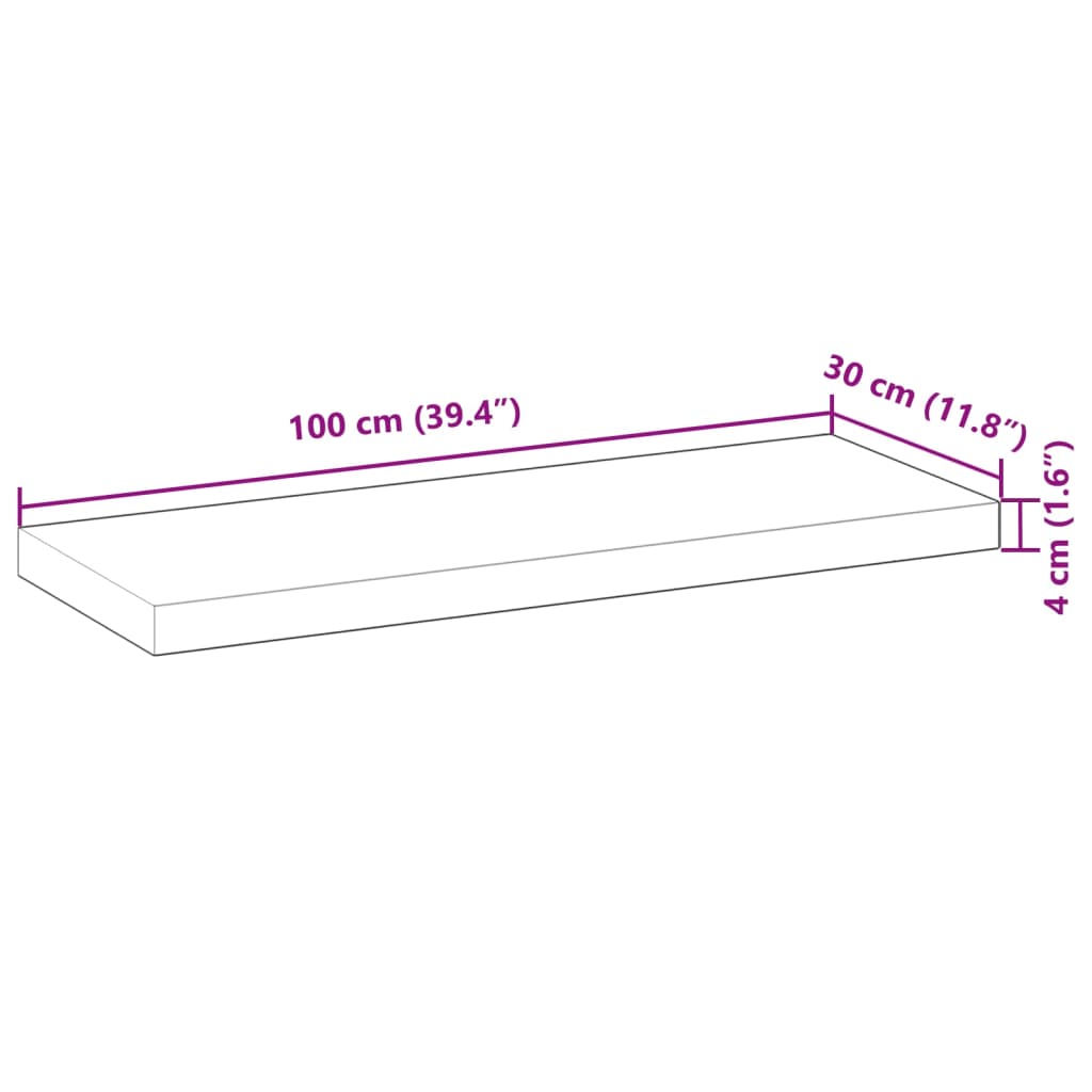 vidaXL Floating Shelves 2 pcs 100x30x4 cm Oil Finished Solid Wood Acacia