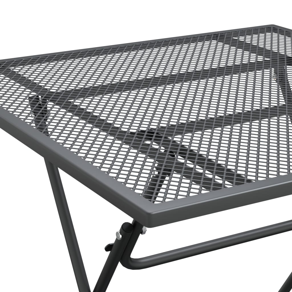 vidaXL Garden Table 80x80x72 cm Expanded Metal Mesh Anthracite