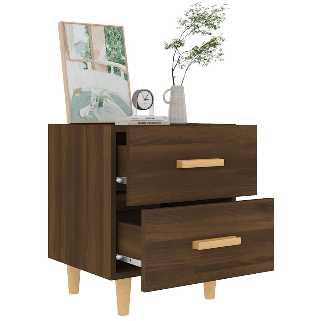 vidaXL Bed Cabinet Brown Oak 40x35x47.5 cm