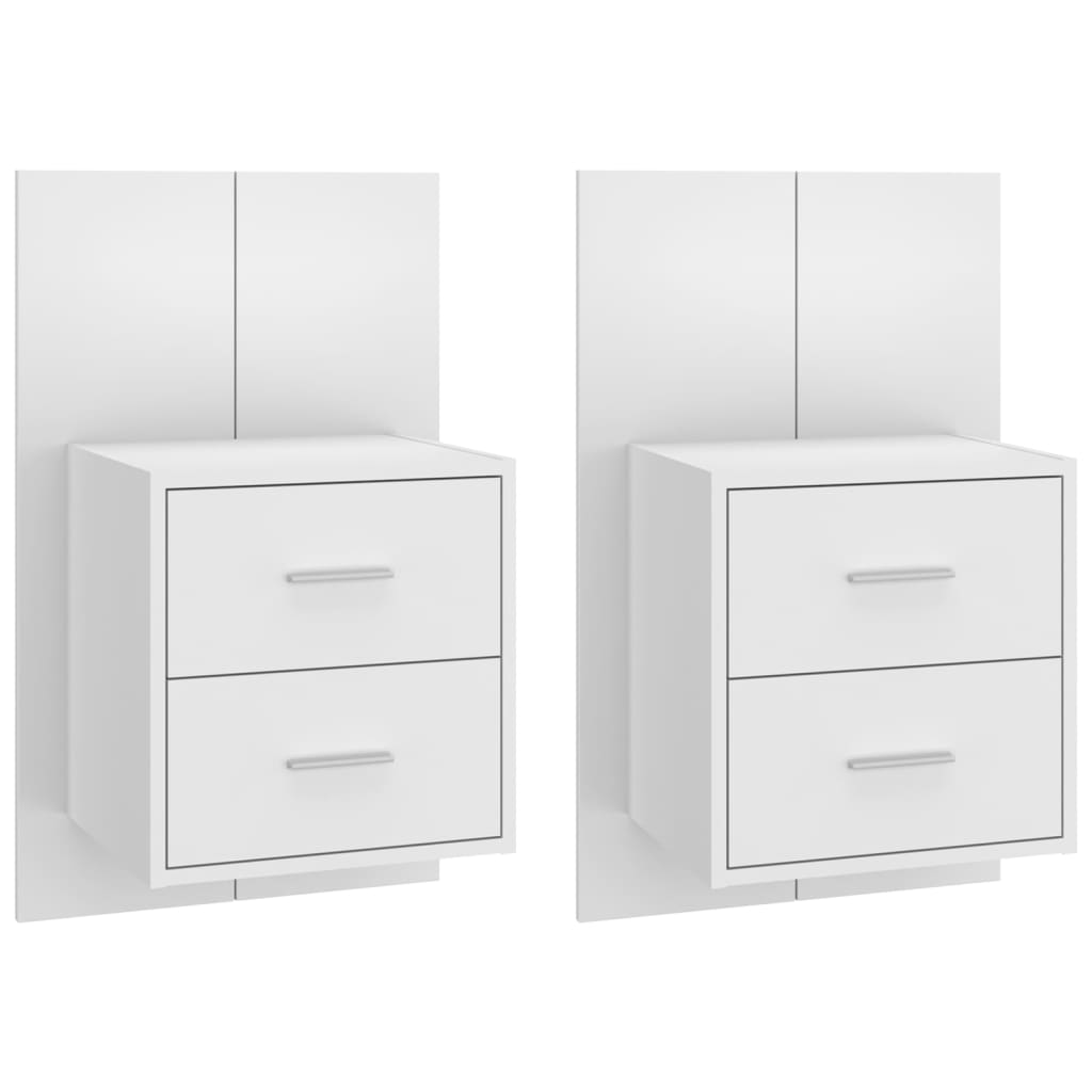 vidaXL Wall-mounted Bedside Cabinets 2 pcs White