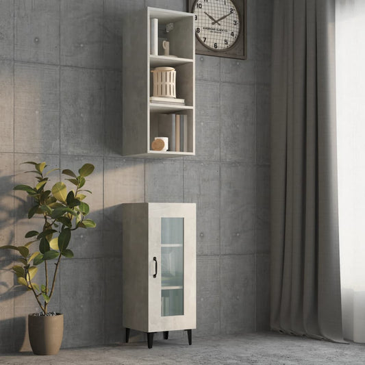 vidaXL Wall Cabinet Concrete Grey 34.5x32.5x90 cm Engineered Wood