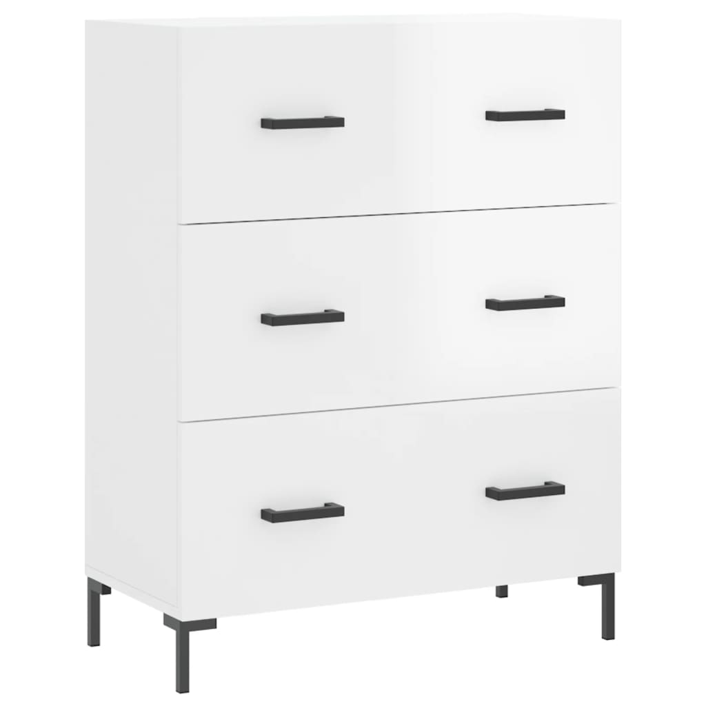 vidaXL Highboard High Gloss White 69.5x34x180 cm Engineered Wood