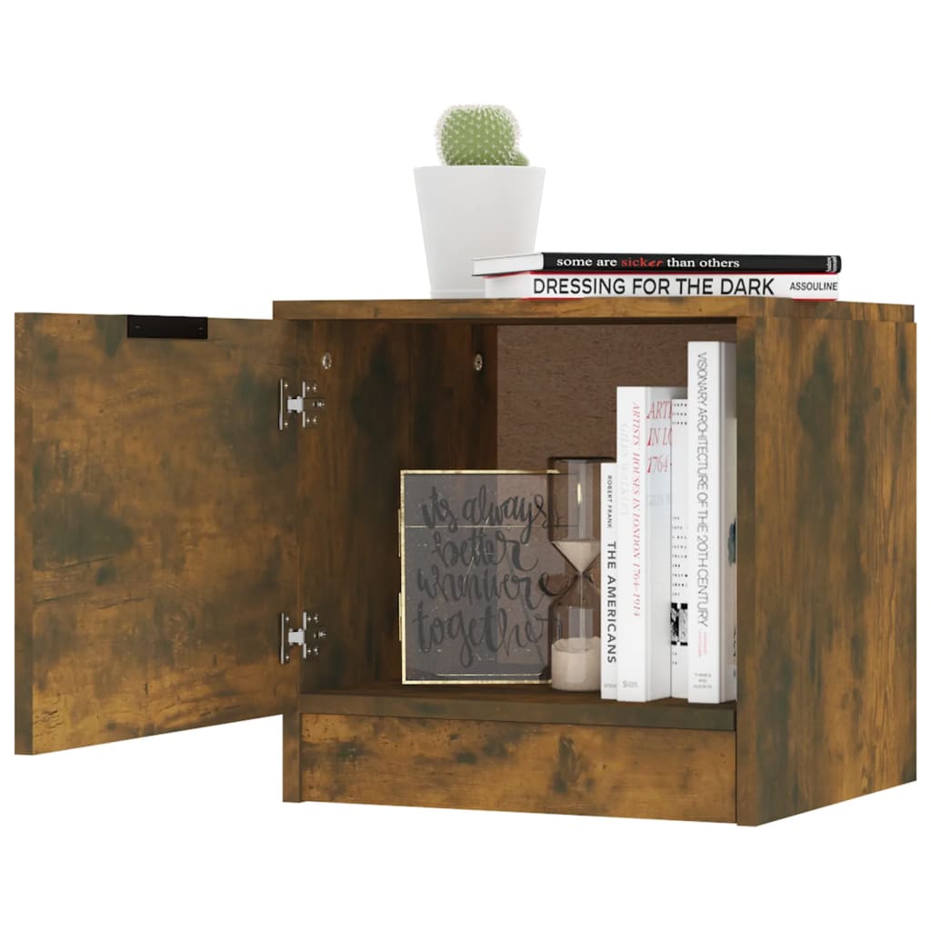 vidaXL Bedside Cabinet Smoked Oak 40x39x40 cm