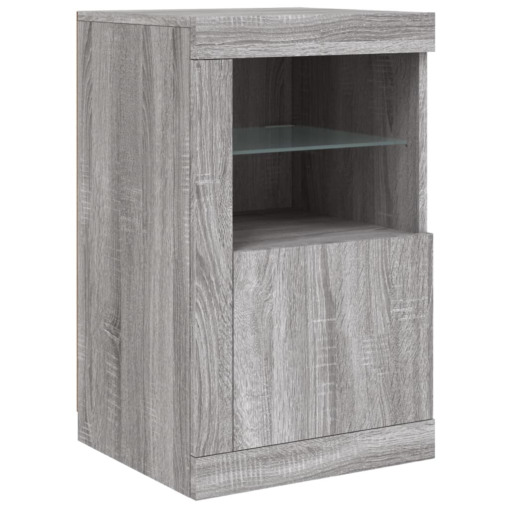 vidaXL Sideboard with LED Lights Grey Sonoma 163x37x67 cm