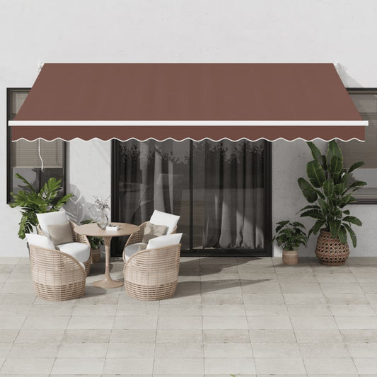 vidaXL Automatic Retractable Awning Brown 450x300 cm