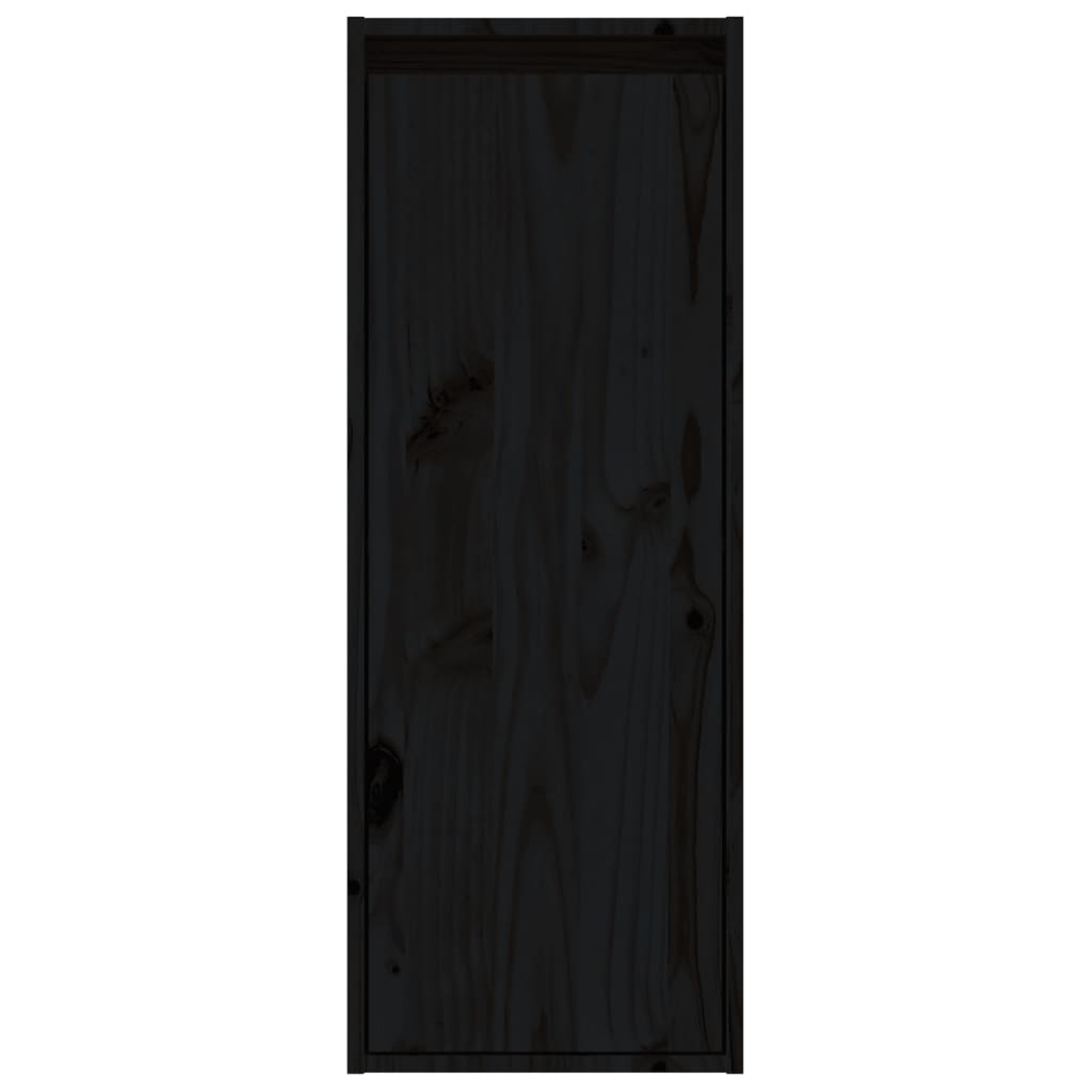 vidaXL Wall Cabinet Black 30x30x80 cm Solid Wood Pine