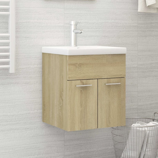 vidaXL Sink Cabinet with Built-in Basin Sonoma Oak Engineered Wood