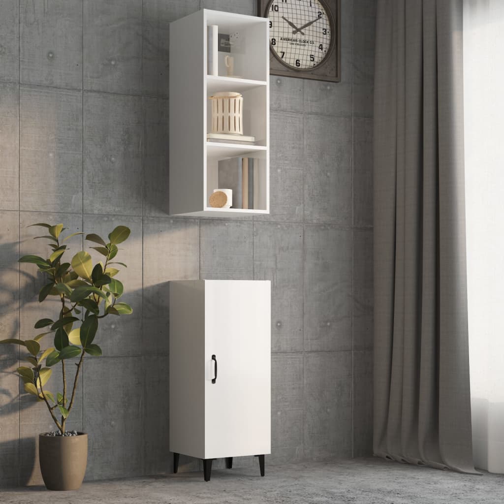 vidaXL Wall Cabinet Concrete Grey 34.5x32.5x90 cm Engineered Wood