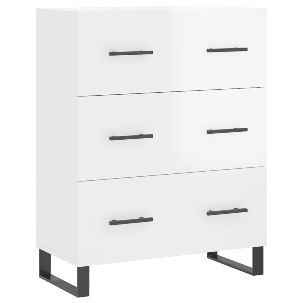 vidaXL Highboard High Gloss White 69.5x34x180 cm Engineered Wood