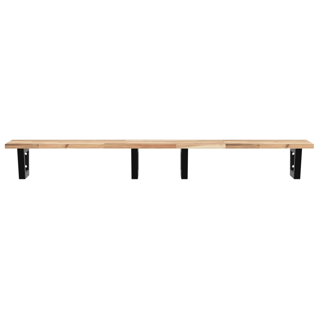 vidaXL Basin Shelf Wall Mounted Steel and Solid Wood Acacia