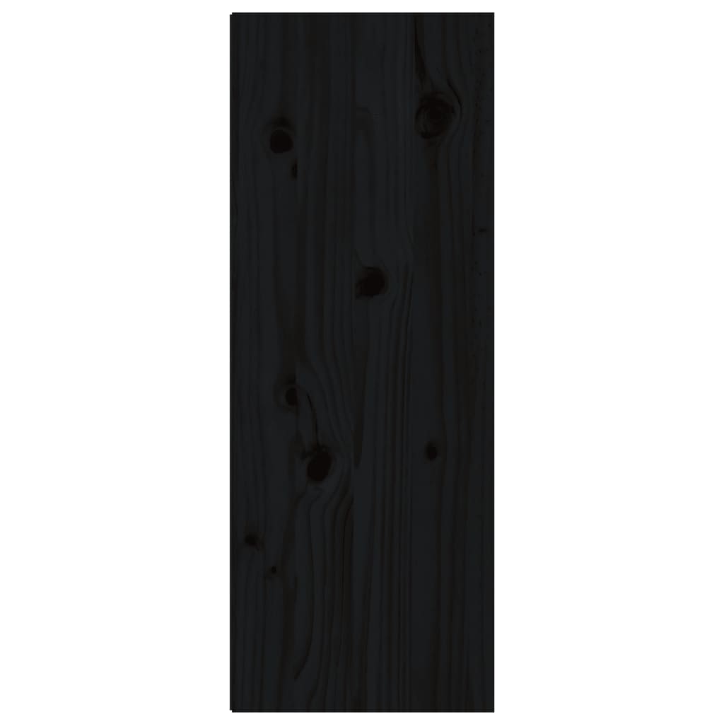 vidaXL Wall Cabinet Black 30x30x80 cm Solid Wood Pine