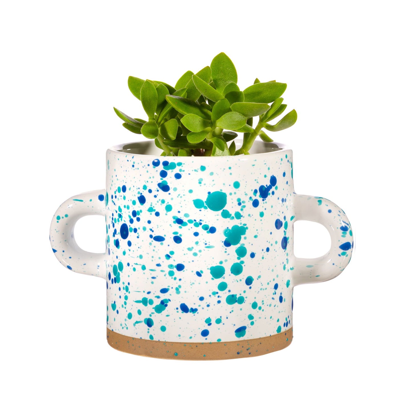 turquoise-and-blue-splatterware-planterat Willow and Wine!