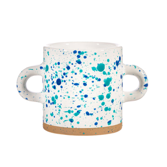 turquoise-and-blue-splatterware-planterat Willow and Wine!