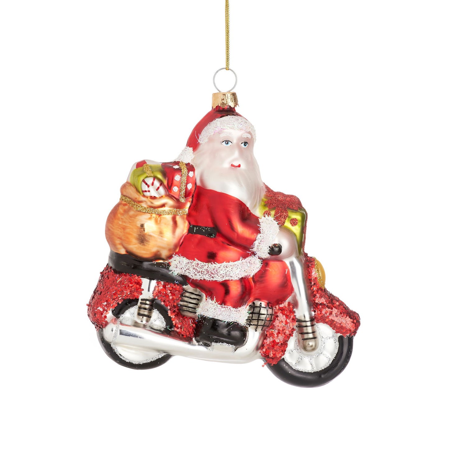 santa-on-a-motorbike-shaped-baubleat Willow and Wine!