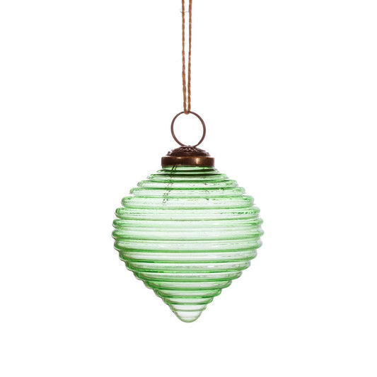 green-recycled-glass-rippled-baubleat Willow and Wine!