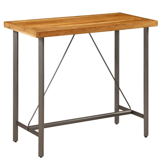 Bar Table Solid Reclaimed Teak 120x58x106 cm at Willow and Wine