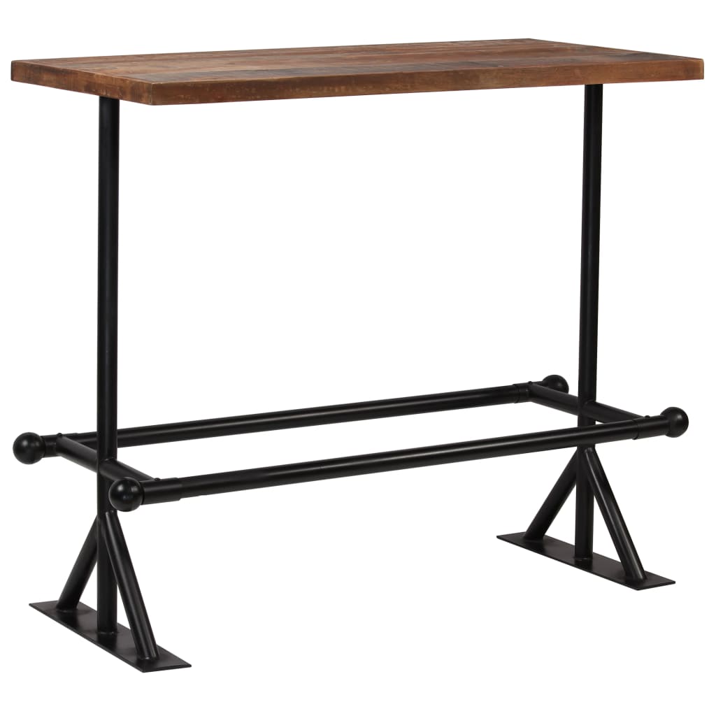 Bar Table Solid Reclaimed Wood Dark Brown 150x70x107 cm at Willow and Wine