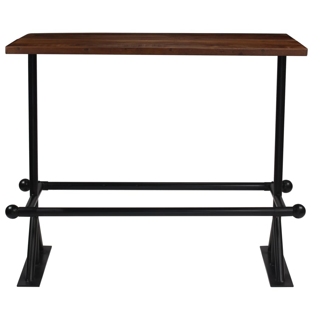 Bar Table Solid Reclaimed Wood Dark Brown 150x70x107 cm at Willow and Wine