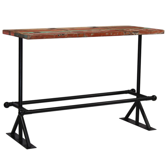 Bar Table Solid Reclaimed Wood Multicolour 150x70x107 cm at Willow and Wine