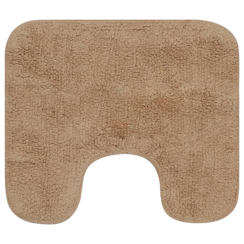 Bathroom Mat Set 2 Pieces Fabric Beige at Willow and Wine