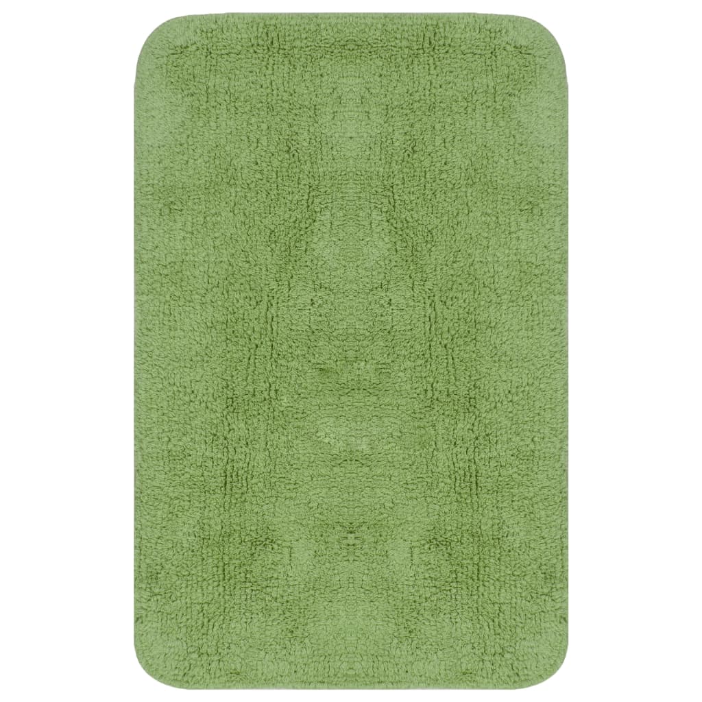 Bathroom Mat Set 3 Pieces Fabric Green at Willow and Wine