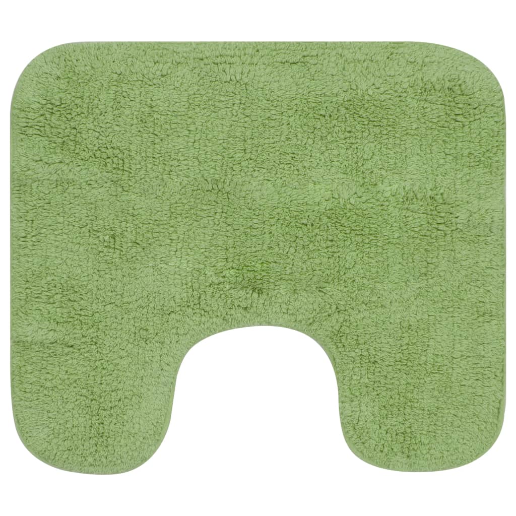 Bathroom Mat Set 3 Pieces Fabric Green at Willow and Wine