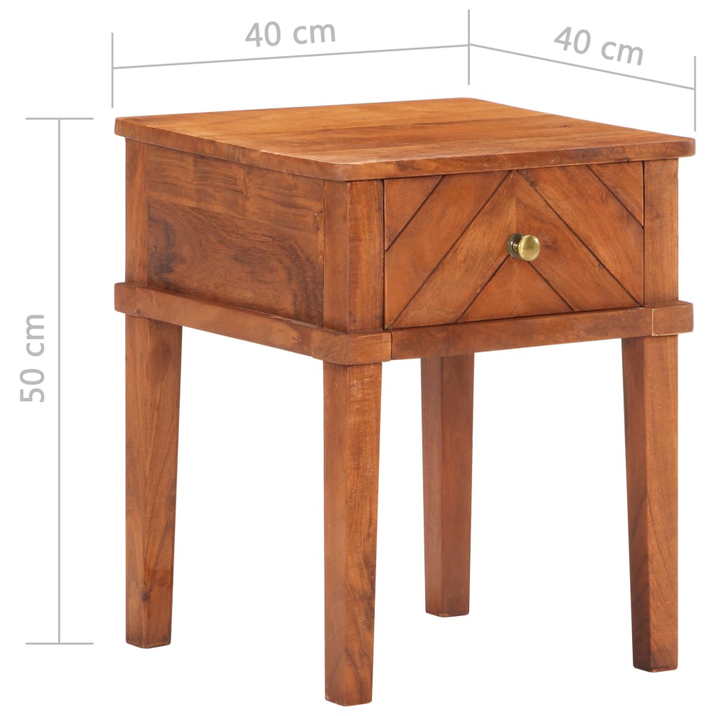 Bedside Cabinet 40x40x50 cm Solid Acacia Wood at Willow and Wine