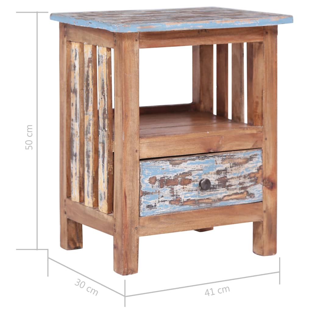 Bedside Cabinet 41x30x50 cm Solid Reclaimed Wood at Willow and Wine