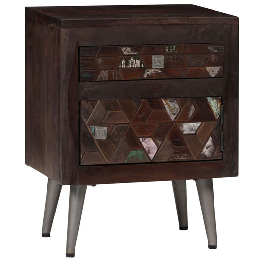 Bedside Cabinet Solid Reclaimed Wood 40x30x50 cm Willow and Wine