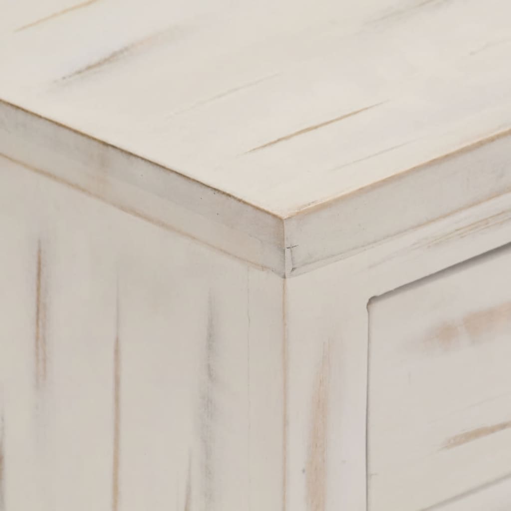 Bedside Cabinet White 40x30x50 cm Solid Mango Wood at Willow and Wine