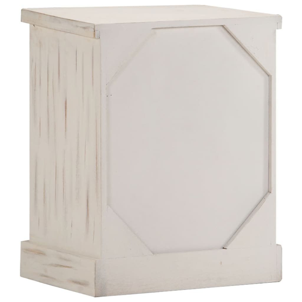 Bedside Cabinet White 40x30x50 cm Solid Mango Wood at Willow and Wine