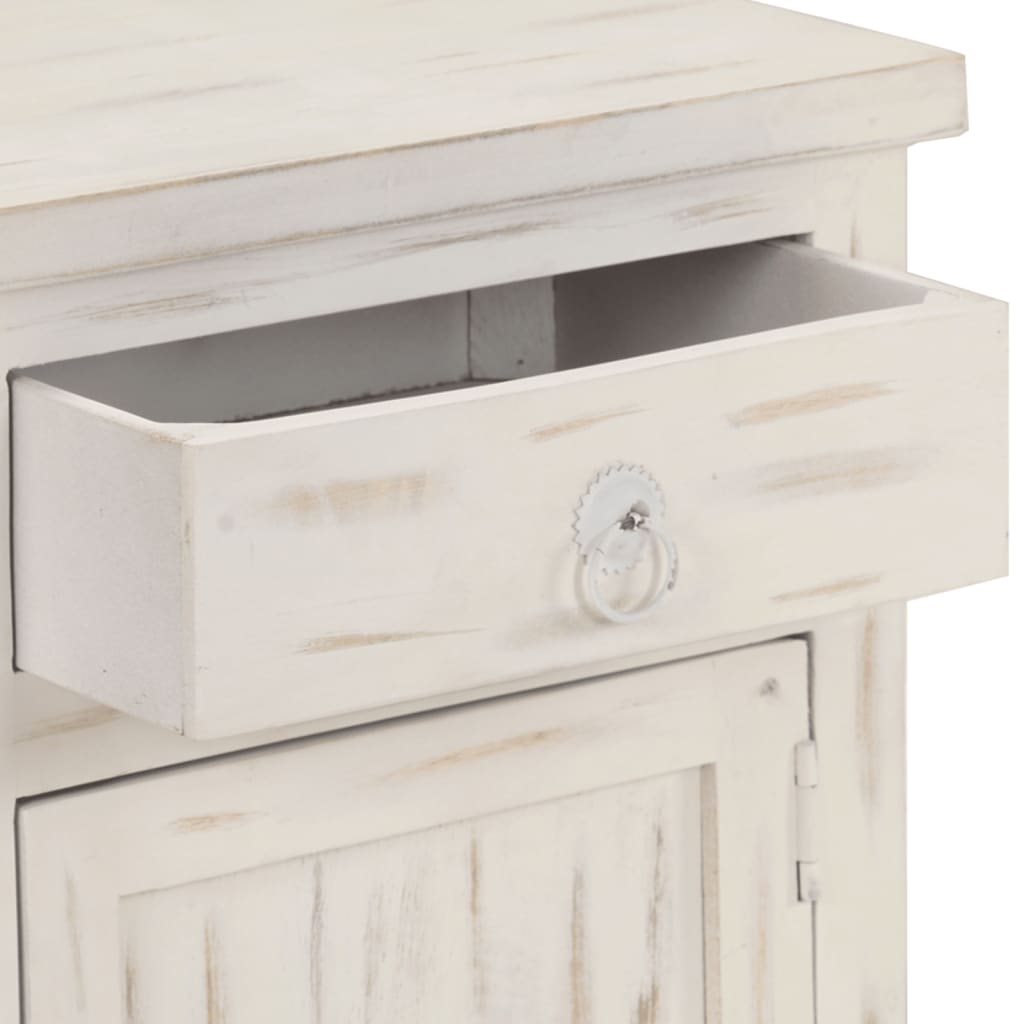 Bedside Cabinet White 40x30x50 cm Solid Mango Wood at Willow and Wine