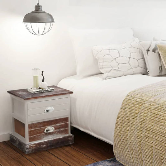 Bedside Cabinets 2 pcs Brown and White at Willow and Wine