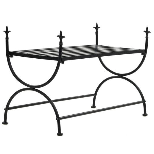 Bench Vintage Style Metal 83x42x55 cm Black Willow and Wine