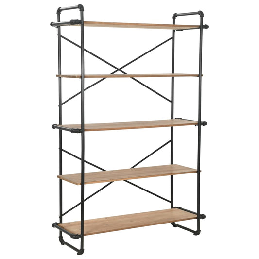 Bookcase Solid Firwood and Steel 120x42x180 cm at Willow and Wine