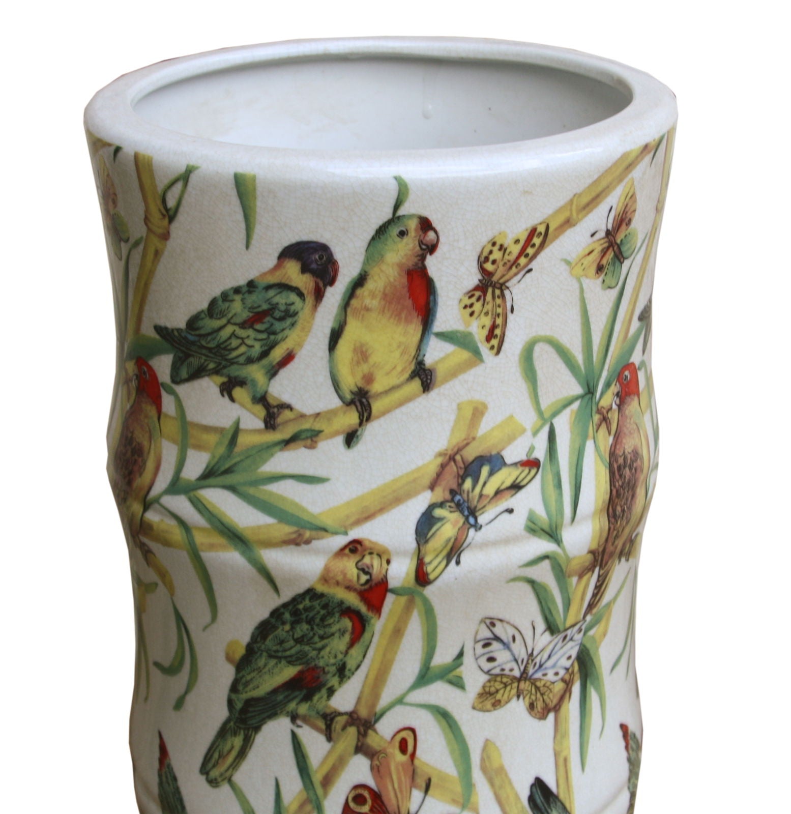 ceramic-umbrella-stand-bamboo-tropical-bird-designat Willow and Wine!