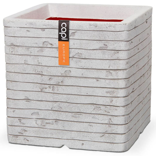 Capi Planter Nature Row Square 30x30 cm Ivory KRWI902 at Willow and Wine
