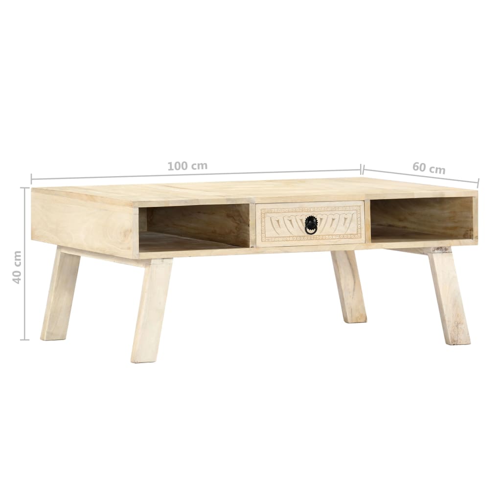 Coffee Table 100x60x40 cm Solid Mango Wood at Willow and Wine