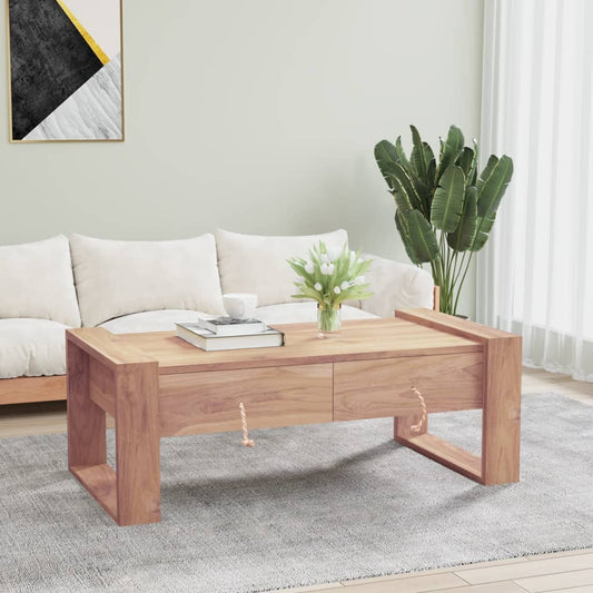 Coffee Table 110x60x40 cm Solid Teak Wood at Willow and Wine