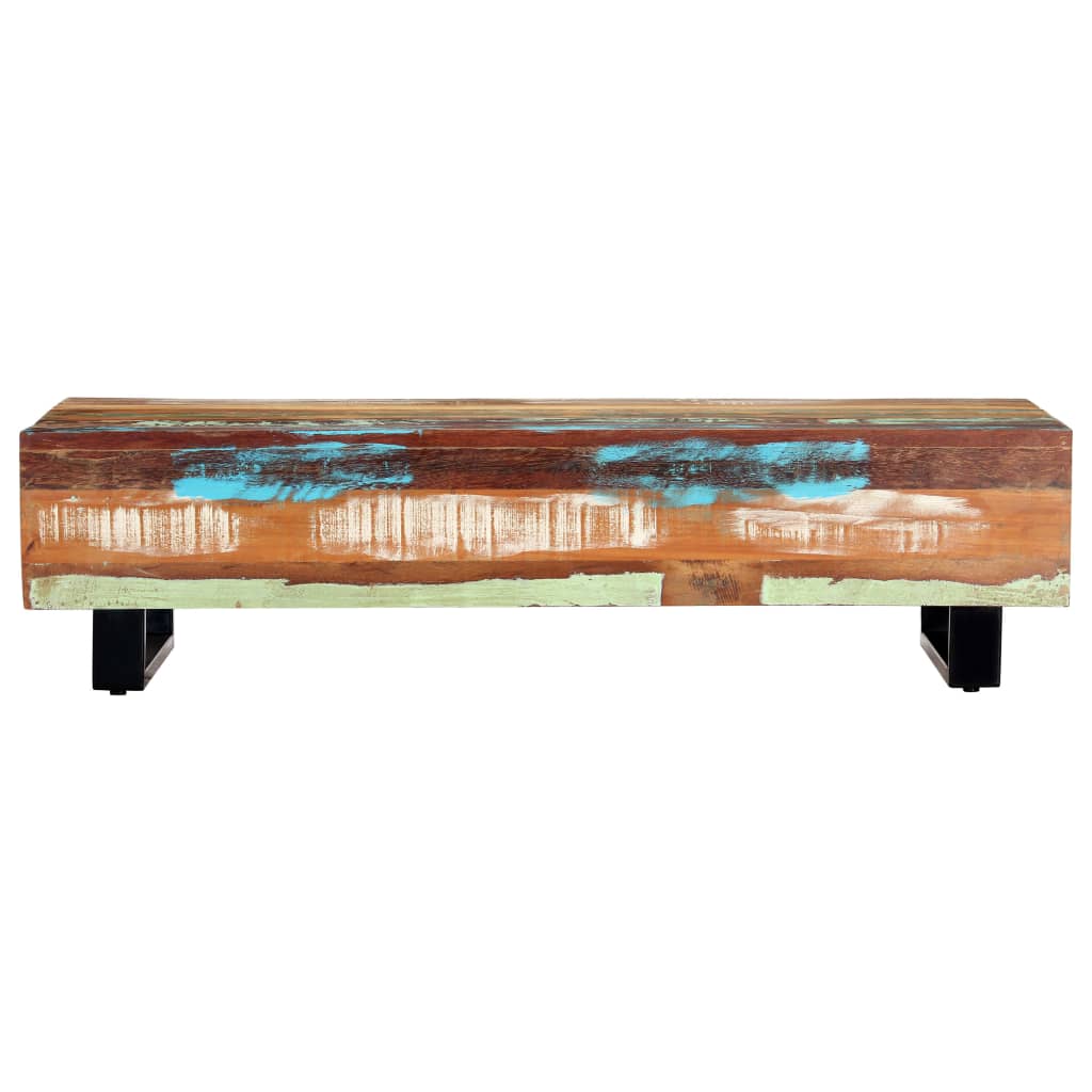 Coffee Table 120x50x30 cm Solid Reclaimed Wood and Steel at Willow and Wine