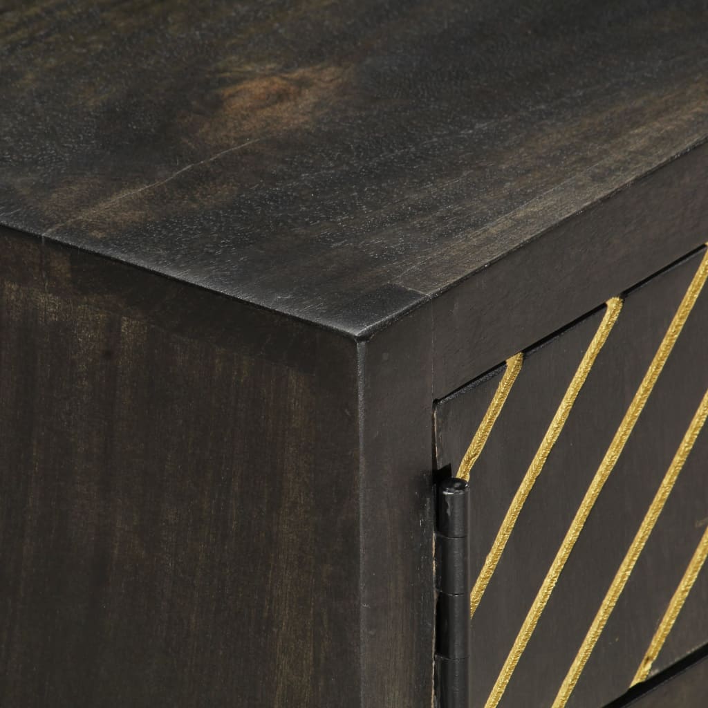 Coffee Table Black and Gold 90x50x35 cm Solid Mango Wood at Willow and Wine