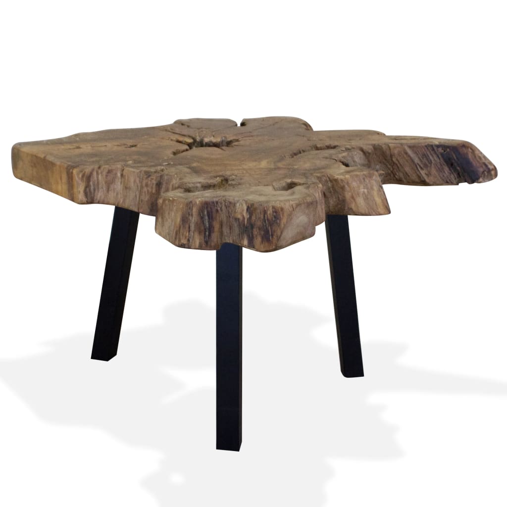 Coffee Table Genuine Teak 80x70x38 cm Willow and Wine