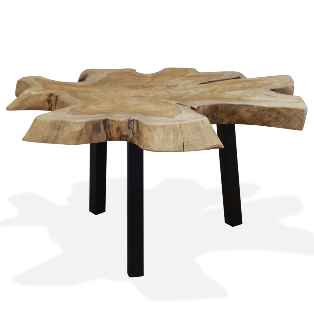 Coffee Table Genuine Teak 80x70x38 cm Willow and Wine