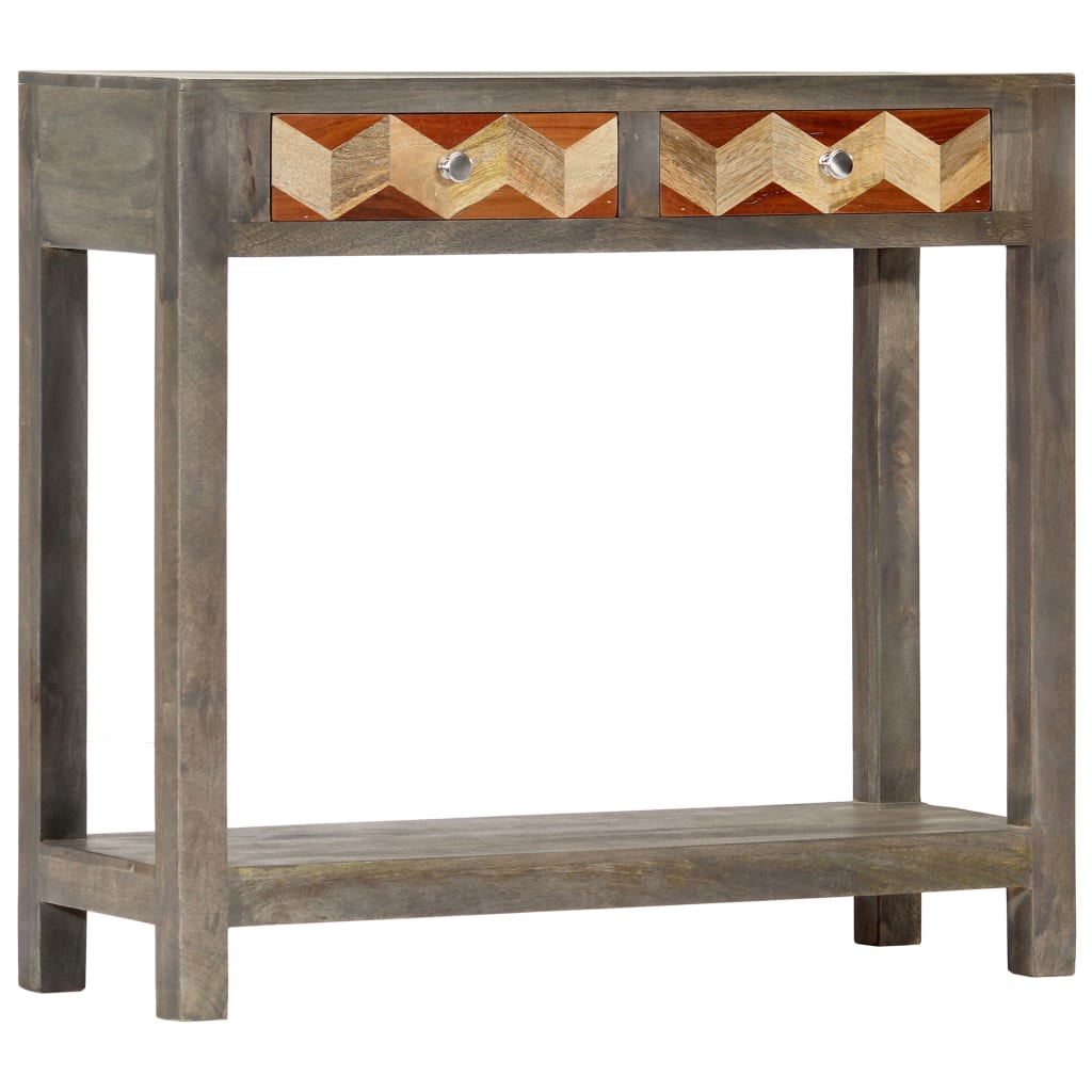 Console Table Grey 86x30x76 cm Solid Mango Wood at Willow and Wine